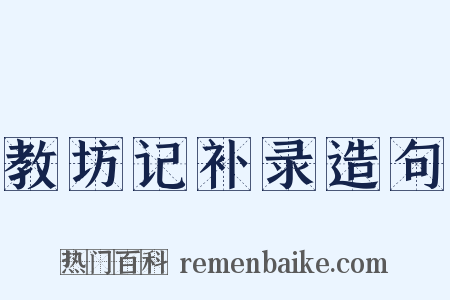 教坊记补录造句是什么意思的图片